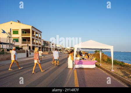 Beliebte Feste von La Rapita am Meer, Campos, Mallorca, Balearen, Spanien. Stockfoto