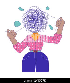 Psychische Gesundheit kämpft 2D-Illustrationskonzept Stock Vektor