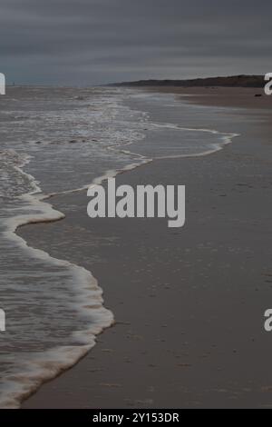 Sind es Meeresschaum Meeresalgen oder Abwasser? East Yorkshire Coast Stockfoto