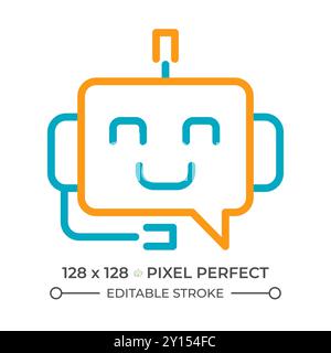Chatbot-Symbol für zweifarbige Linien Stock Vektor