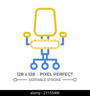 Bürostuhl mit zweifarbigem Liniensymbol Stock Vektor