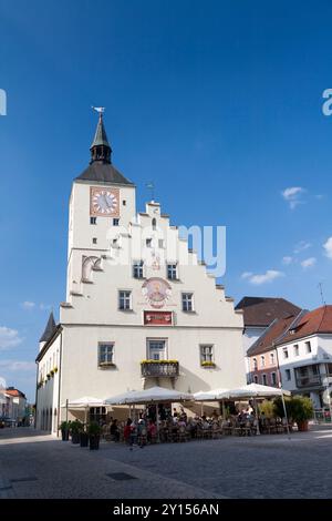 Deutschland, Bayern, Deggendorf, das alte Rathaus, traditionelles bayerisches Gebäude. Stockfoto