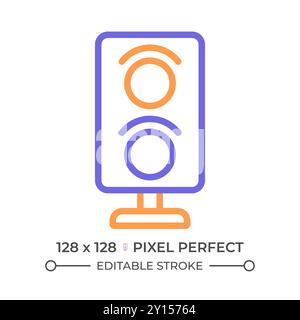 Zweifarbiges Symbol für Eisenbahnsignallinien Stock Vektor
