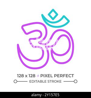 OM-Symbol zweifarbiges Liniensymbol Stock Vektor