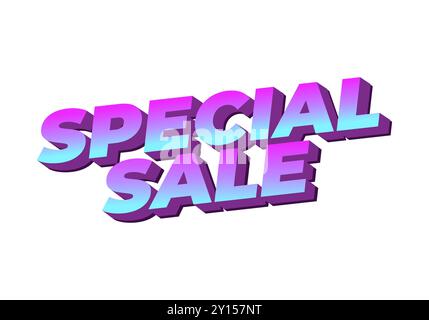 Sonderangebot. Texteffekt-Design für digitale Werbung im 3D-Stil Stock Vektor