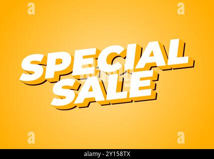 Sonderangebot. Texteffekt-Design für digitale Werbung im 3D-Stil Stock Vektor