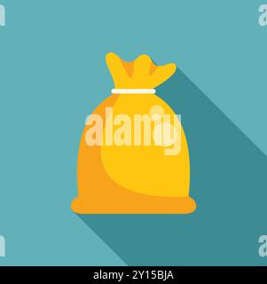 Die große gelbe Geldtüte ist voll mit Bargeld, was Wohlstand, Wohlstand und finanziellen Erfolg repräsentiert Stock Vektor