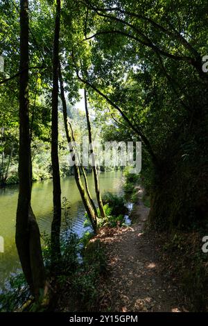 Góis Rio Ceira Praia Fluvial do Pego Escuro Stockfoto