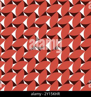 Nahtloses Muster mit geometrischen Motiven in 3 Farben Stockfoto