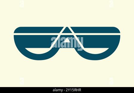 Moderne Sonnenbrille Firmenlogo Design Idee mit Buchstabe A Stock Vektor