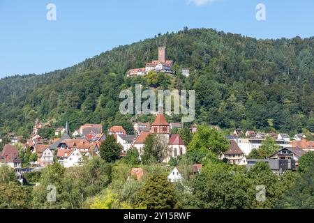 Malerischer Blick auf das Dorf Bad Liebenzell im Schwarzwald in Deutschland Stockfoto