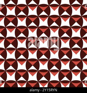 Nahtloses Muster mit geometrischen Motiven in 3 Farben Stockfoto