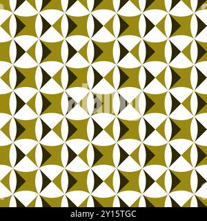 Nahtloses Muster mit geometrischen Motiven in 3 Farben Stockfoto