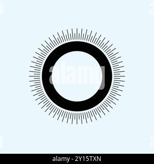 Sonnenstrahlen und Pluse Circle Design Stock Vektor