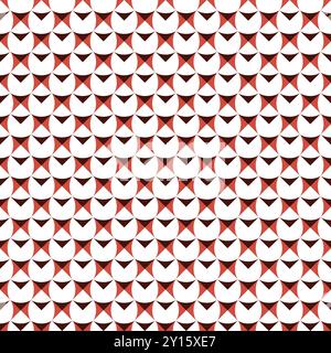 Nahtloses Muster mit geometrischen Motiven in 3 Farben Stockfoto