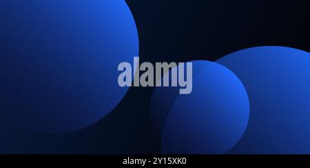 Blue Balls - moderner minimalistischer abstrakter Hintergrund, 3D-Konstruktionsvorlage mit Copyspace im bearbeitbaren Vektorformat Stock Vektor