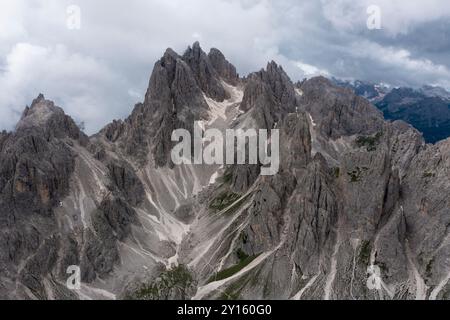 Luftaufnahme von Cadini di misurina im trentino Südtirol italien Stockfoto