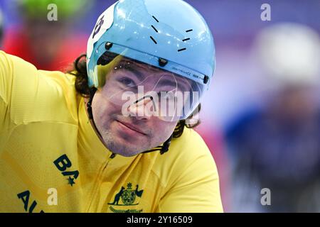 Paris, Frankreich. September 2024. Samuel Rizzo aus Australien trat am 5. September 2024 bei den Paralympischen Sommerspielen 2024 in Paris in der 800-m-T54-Runde der Männer an. Foto von Gary Mitchell Credit: Gary Mitchell, GMP Media/Alamy Live News Stockfoto