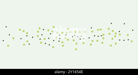 Abstraktes grünes Punktmuster - zufällig platzierte Spots, Textur mit Copyspace, Generative Kunst, Vektordesign auf hellem Hintergrund Stock Vektor