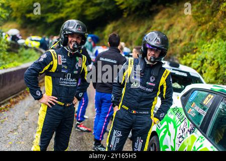 Morzine, Frankreich. September 2024. LAY Samuel, WALBRECQ Thomas, Renault Clio Rally5, Porträt während der Rallye Mont-Blanc Morzine 2024, 6. Runde des Championnat de France des Rallyes 2024, vom 6. Bis 9. September in Morzine, Frankreich - Foto Bastien Roux/DPPI Credit: DPPI Media/Alamy Live News Stockfoto