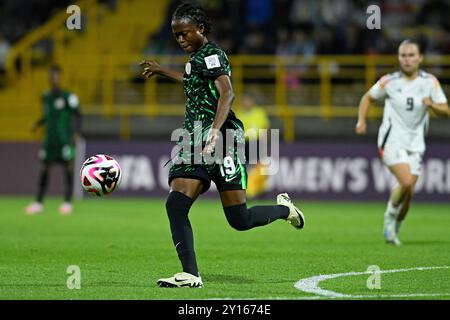 Techo Metropolitan Stadium Comfort Folorunsho of Nigeria, während des Spiels zwischen Deutschland und Nigeria, für die zweite Runde der Gruppe D der FIFA U-20 Frauen-Weltmeisterschaft Kolumbien 2024, im Techo Metropolitan Stadium, diesen Mittwoch 04. 30761 (Julian Medina/SPP) Stockfoto