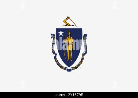 Hintergrundbild zur Massachusetts State Flag Stockfoto