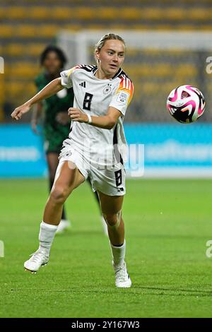 Bogota, Kolumbien. September 2024. Sofie Zdebel aus Deutschland, während des Gruppenspiels der FIFA U-20-Frauen-Weltmeisterschaft Kolumbien 2024 zwischen Deutschland und Nigeria, am 4. September 2024 im Metropolitano de Techo Stadium in Bogota. Foto: Julian Medina/DiaEsportivo/Alamy Live News Credit: DiaEsportivo/Alamy Live News Stockfoto