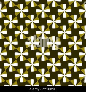 Nahtloses Muster mit geometrischen Motiven in 3 Farben Stockfoto