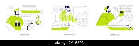 Seetransportberufe abstrakte Konzeptvektordarstellungen. Stock Vektor