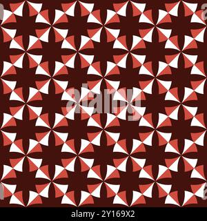 Nahtloses Muster mit geometrischen Motiven in 3 Farben Stockfoto