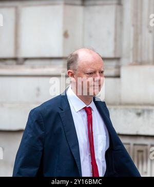 London, England, Großbritannien. September 2024. Professor Sir Chris Whitty kommt im Kabinettsbüro Whitehall an Credit: Richard Lincoln/Alamy Live News Stockfoto