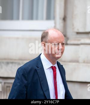 London, England, Großbritannien. September 2024. Professor Sir Chris Whitty kommt im Kabinettsbüro Whitehall an Credit: Richard Lincoln/Alamy Live News Stockfoto