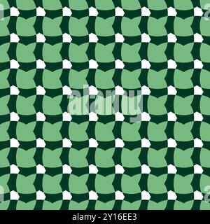 Nahtloses Muster mit geometrischen Motiven in 3 Farben Stockfoto