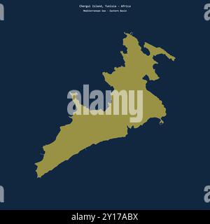 Form der Insel Chergui im Mittelmeer - östliches Becken, gehört zu Tunesien Stockfoto