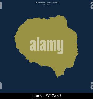 Form der Ile aux Cochons im Indischen Ozean, die zu Frankreich gehört Stockfoto