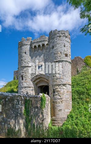 Toreingang zu Carisbrooke Castle, Carisbrooke, in der Nähe von Newport, Isle of Wight, England, UK Stockfoto