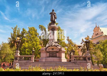 Adam-Mickiewicz-Denkmal in Warschau, Polen Stockfoto