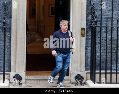 Greg Jackson, Gründer und CEO von Octopus Energy, verlässt 10 Downing Street nach einem Treffen mit Angela Rayner und Jonathan Reynolds. Stockfoto