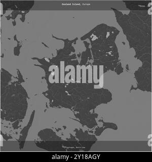 Die zu Dänemark gehörende Seemanninsel im Kattegat wurde auf einer zweistufigen Höhenkarte quadratisch geschnitten Stockfoto