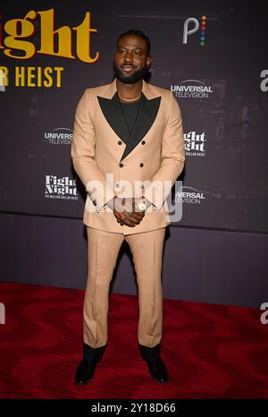 Sinqua Walls nimmt am 4. September 2024 in New York City an Peacocks „Fight Night: The Million Dollar Heist“-Weltpremiere im Jazz im Lincoln Center Teil. Foto: Jeremy Smith/imageSPACE Stockfoto