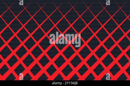 Nahtloses Muster mit roten Rauten auf schwarzem Hintergrund Stock Vektor