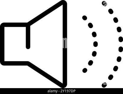 Symbol für Volumenkontur. Megaphon-Vektor-Linear-Stil-Zeichen für Verwendung Web-Design, Logo. Symbolabbildung isoliert auf weißem Hintergrund. Stock Vektor