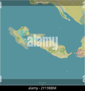 Die Ile de Re in der Biskaya, die zu Frankreich gehört, wurde auf einer topografischen Karte im humanitären OSM-Stil zum Quadrat gekürzt Stockfoto