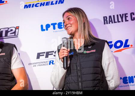 Morzine, Frankreich. September 2024. OLEA Charlotte, SEITEN Cecile, Renault Clio Rally5, Porträt während der Rallye Mont-Blanc Morzine 2024, 6. Runde des Championnat de France des Rallyes 2024, vom 6. Bis 9. September in Morzine, Frankreich - Foto Bastien Roux/DPPI Credit: DPPI Media/Alamy Live News Stockfoto