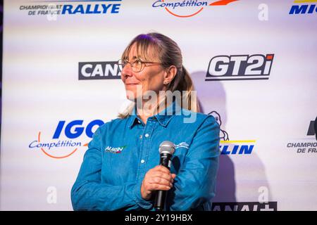 Morzine, Frankreich. September 2024. GARREAU Isabelle, Porträt während der Rallye Mont-Blanc Morzine 2024, 6. Runde des Championnat de France des Rallyes 2024, vom 6. Bis 9. September in Morzine, Frankreich - Foto Bastien Roux/DPPI Credit: DPPI Media/Alamy Live News Stockfoto