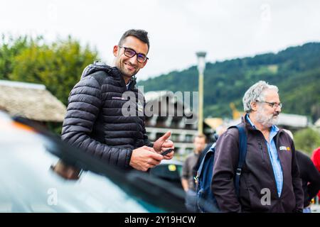 Morzine, Frankreich. September 2024. COSSON Anthony, HIRSE Kevin, Porsche 911 GT, Porträt während der Rallye Mont-Blanc Morzine 2024, 6. Runde des Championnat de France des Rallyes 2024, vom 6. Bis 9. September in Morzine, Frankreich - Foto Bastien Roux/DPPI Credit: DPPI Media/Alamy Live News Stockfoto