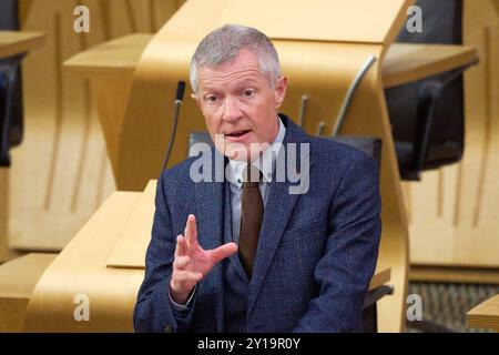 Edinburgh Schottland, Vereinigtes Königreich 05. September 2024. Willie Rennie MSP im schottischen Parlament. Credit sst/alamy Live News Stockfoto