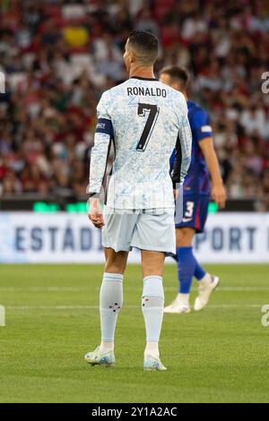 September 2024. Lissabon, Portugal. Cristiano Ronaldo (7) in der Gruppe 1 der UEFA Nations League, Portugal gegen Kroatien Credit: Alexandre de Sousa/Alamy Live News Stockfoto