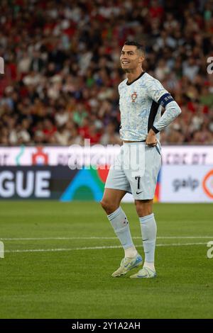 September 2024. Lissabon, Portugal. Cristiano Ronaldo (7) in der Gruppe 1 der UEFA Nations League, Portugal gegen Kroatien Credit: Alexandre de Sousa/Alamy Live News Stockfoto