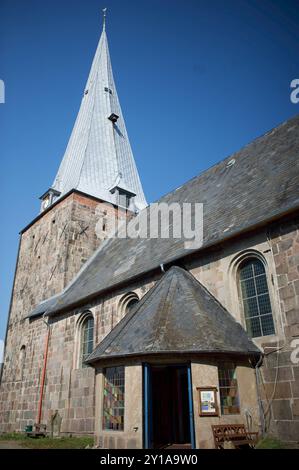 Sörup, Kreis Schleswig-Flensburg die St.-Marien-Kirche in Sörup in der Gemeinde Sörup in Angeln im Kreis Schleswig-Flensburg. Aufnahme vom 05.09.2024, Sörup, *** Sörup, Landkreis Schleswig Flensburg St. Marienkirche in Sörup in der Gemeinde Sörup in Angeln im Landkreis Schleswig Flensburg Foto aufgenommen am 05 09 2024, Sörup, Stockfoto